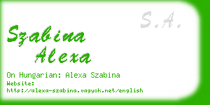 szabina alexa business card